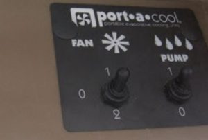 Portacool outdoor cooler control panel